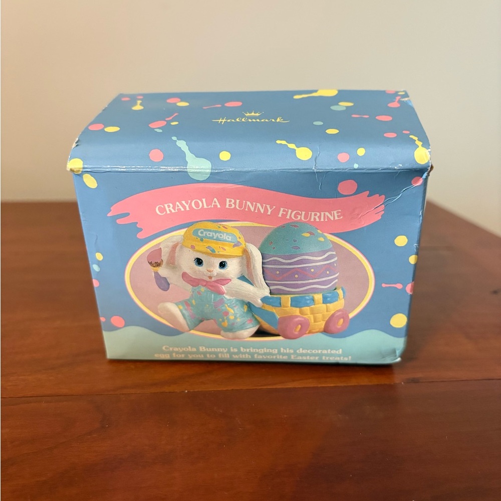 1996 Hallmark Crayola Bunny Easter Figurine w Box Vintage Spring Decor